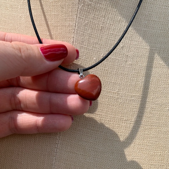 Handmade Heart Genuine Stone Amulet Necklace - Picture 9 of 13